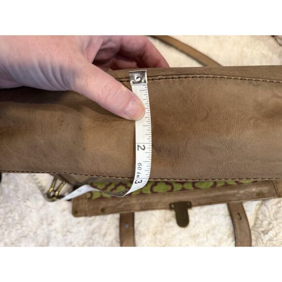 orYANY Brown Leather Pushlock Briefcase Messenger Crossbody Bag - Picture 8 of 10